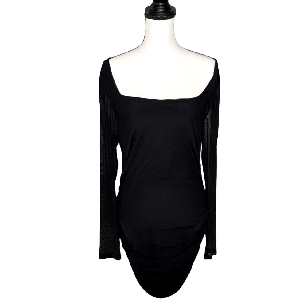 Chic Black Square Neck Dress